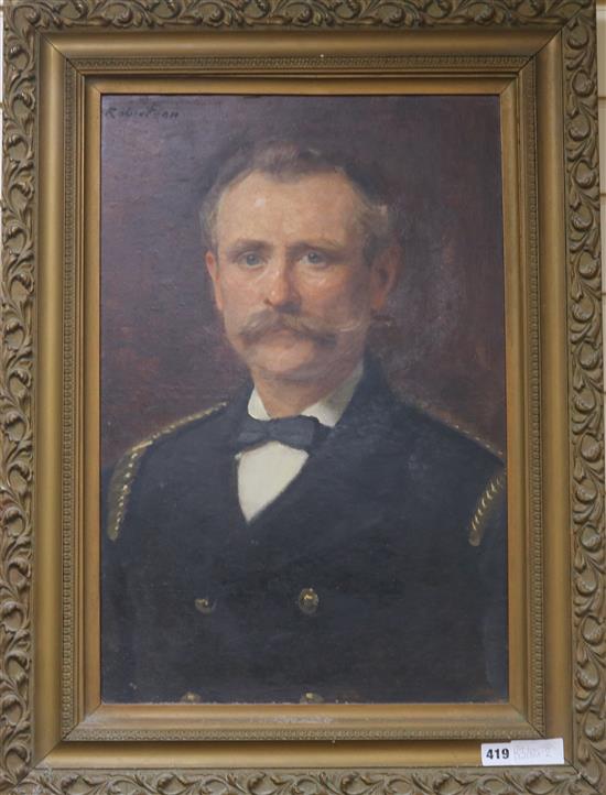 Robertson Portrait of Samuel Edward Froggatt (ex, fire service c.1910-20) 60 x 40cm